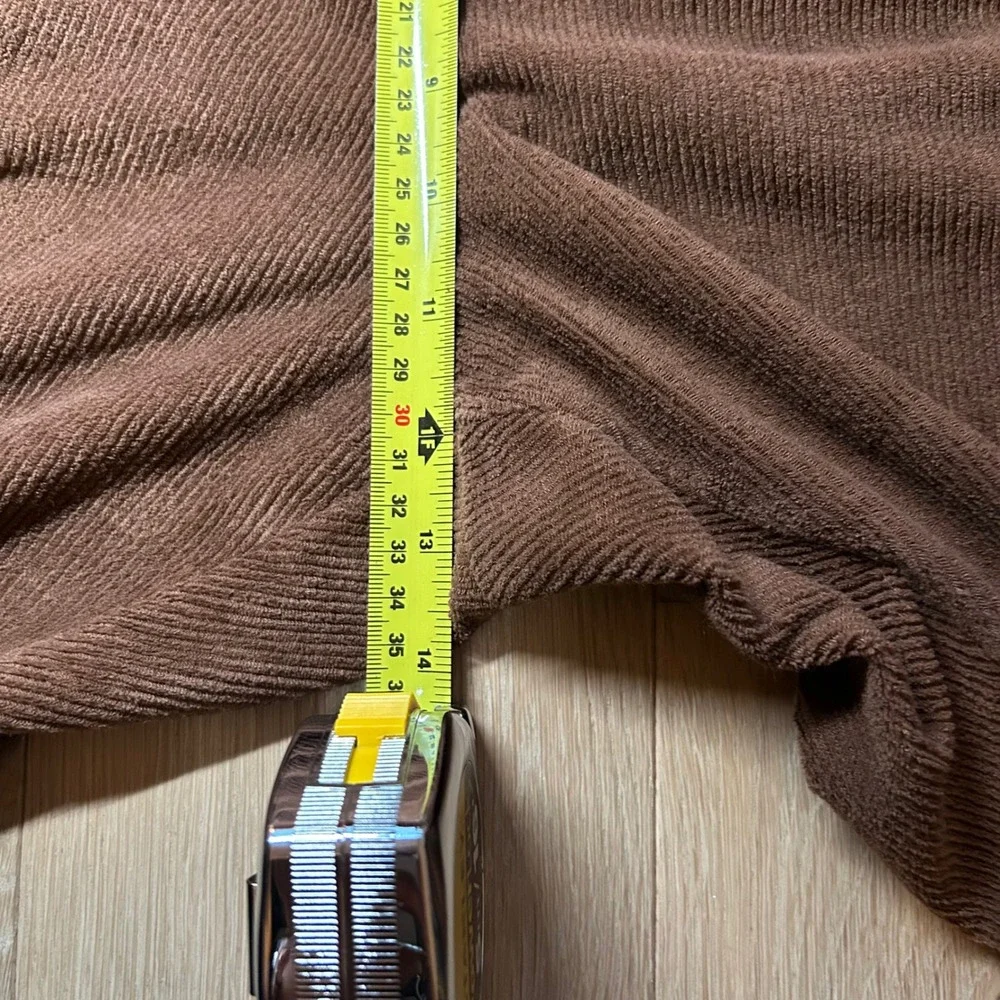 Vintage 90s Corduroy Pants Mens‎ 33 Brown Elastic Waist Soft Relaxed Retro Y2K